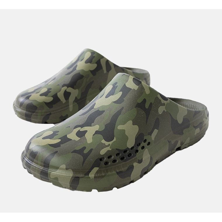 Slippers pour hommes verts construits - 2