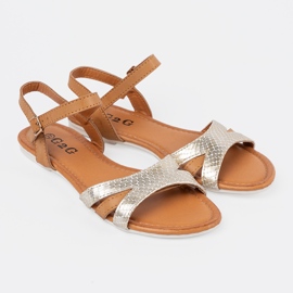 Sandales brillantes beige 1