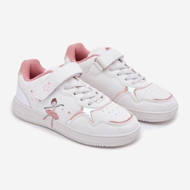 EVento Chaussures de sport pour filles, ballerine blanche 1