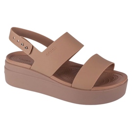 Crocs Brooklyn Low Sandales compensées 206453-2EL beige 1