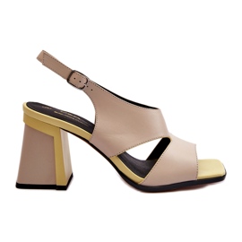 S.Barski Sandales à talon haut pour femmes Beige D&amp;A MR38-153 2
