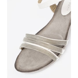 Shelvt Sandales féminines élégantes avec rayures paillettes multicolore 1 Shelvt Sandales féminines élégantes avec rayures paillettes multicolore 1