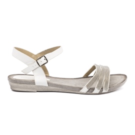 Shelvt Sandales féminines élégantes avec rayures paillettes multicolore 2 Shelvt Sandales féminines élégantes avec rayures paillettes multicolore 2