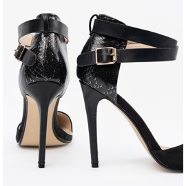 Goodin Talons hauts noirs avec une ceinture autour de la cheville le noir 1