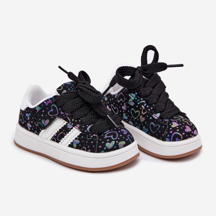 Baskets baskets Sports Chaussures avec coeurs noirs 1