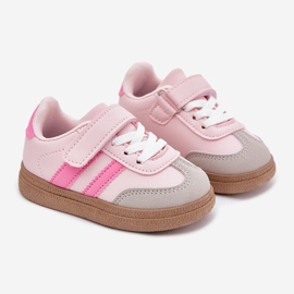 Baskets baskets Sports Chaussures Pink Velcro rose 1