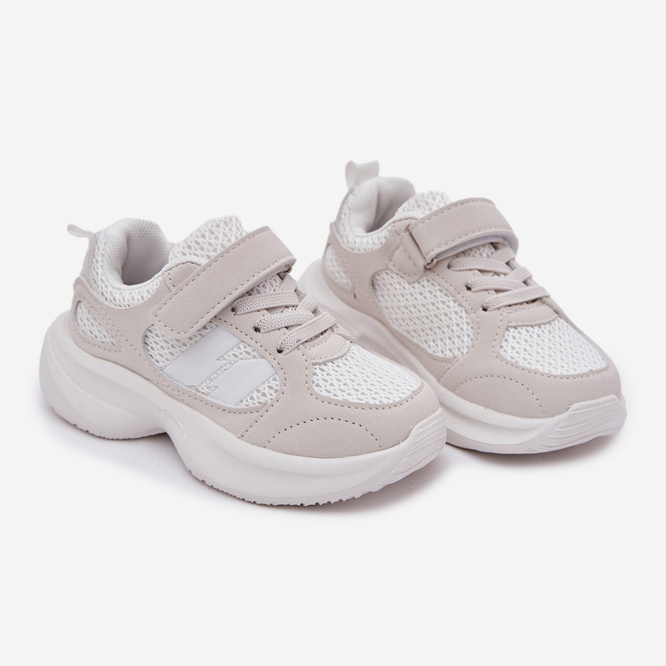 Baskets Sneakers Sneakers avec velcro blanc 1