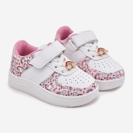 Sneakers pour enfants Chaussures de sport licornes roses blanche 1