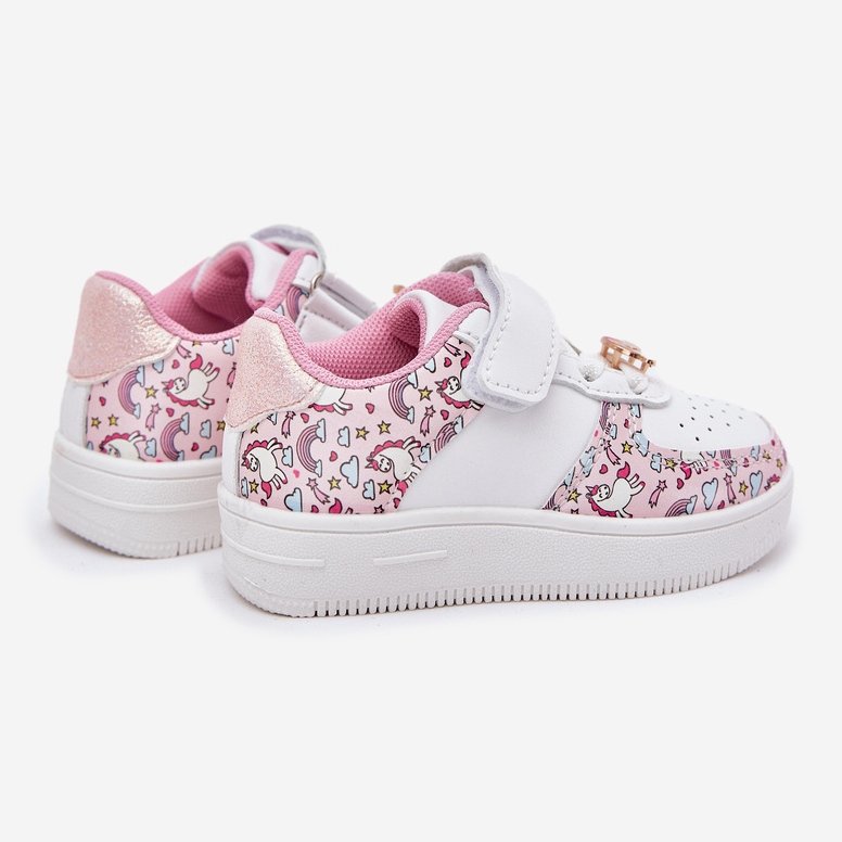 Sneakers pour enfants Chaussures de sport licornes roses blanc 2
