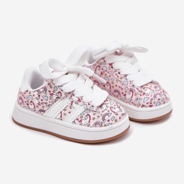 Chaussures de sport pour filles avec un motif de licorne rose 1