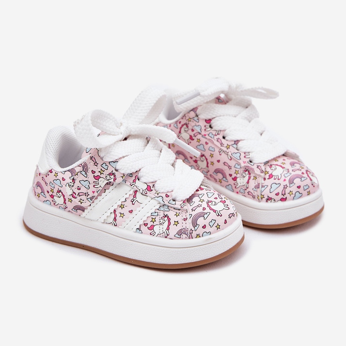 Chaussures de sport pour filles avec un motif de licorne rose 1