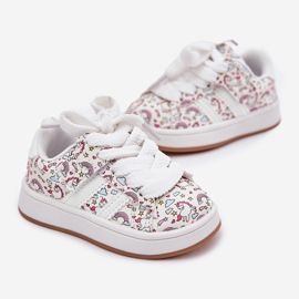 Chaussures de sport pour filles avec un motif de licorne blanc blanche 2