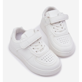 Chaussures de sport pour enfants avec blanc en cuir écologique blanche 2