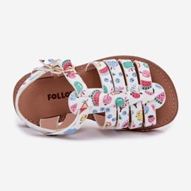 Sandales pour enfants avec cuir écologique en fruits multicolores blanche 2