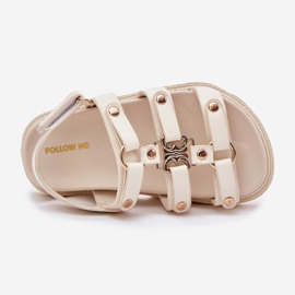 Sandales des filles avec des détails dorés beige 2