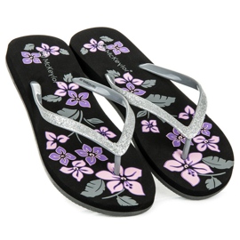 Mckeylor Tongs à fleurs le noir 1