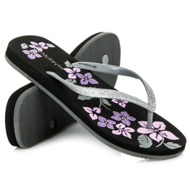 Mckeylor Tongs à fleurs le noir 4