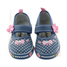 American Club Sneakers avec semelle intérieure en cuir américain à pois rose bleu blanc 4
