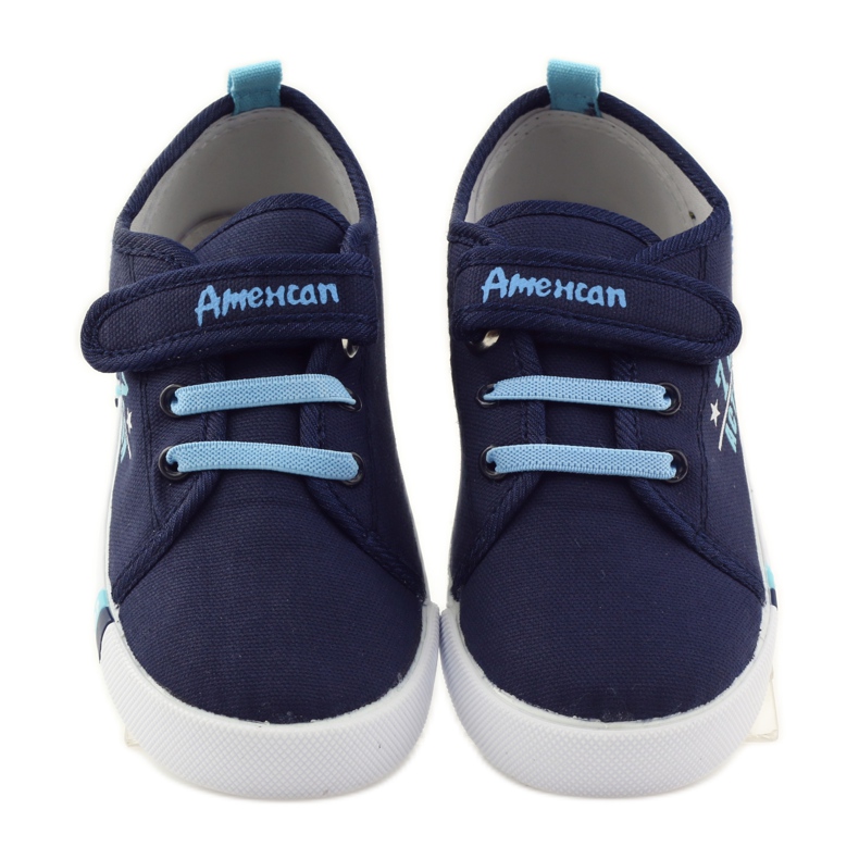 American Club Baskets américaines baskets semelle intérieure en cuir bleu marine bleu 4