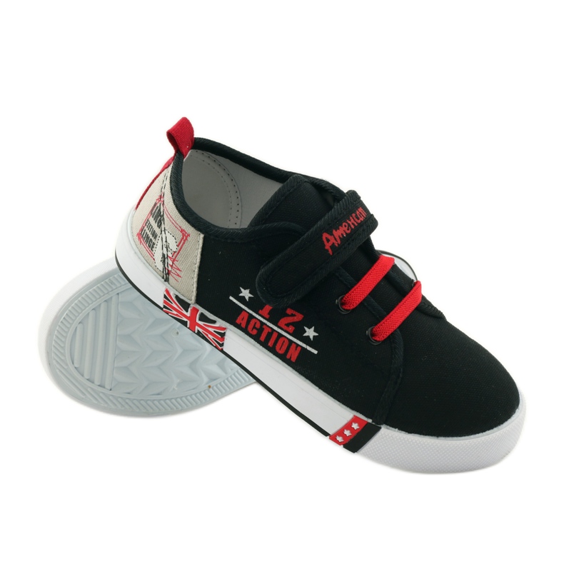 American Club Baskets américaines baskets semelle intérieure en cuir rouge le noir 3 American Club Baskets américaines baskets semelle intérieure en cuir rouge le noir 3