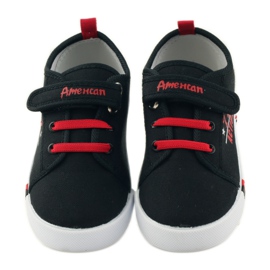 American Club Baskets américaines baskets semelle intérieure en cuir rouge le noir 4