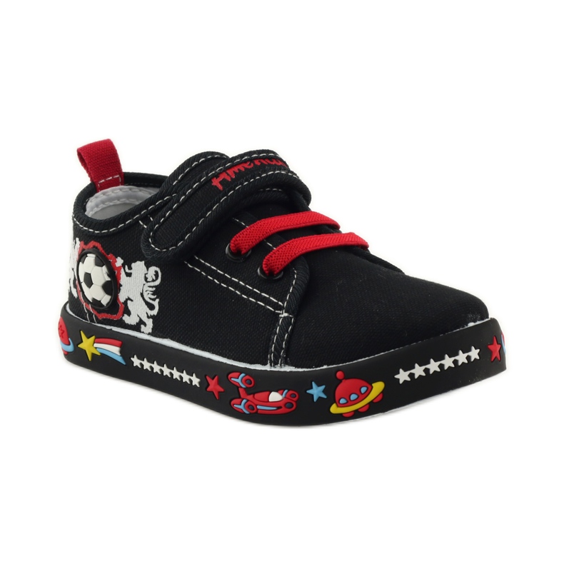 American Club Baskets américaines baskets semelle intérieure en cuir rouge noir blanc 1