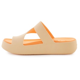 Talons Crocs Getaway Platform Plateforme Toe Loop 210834-78Z orange 9