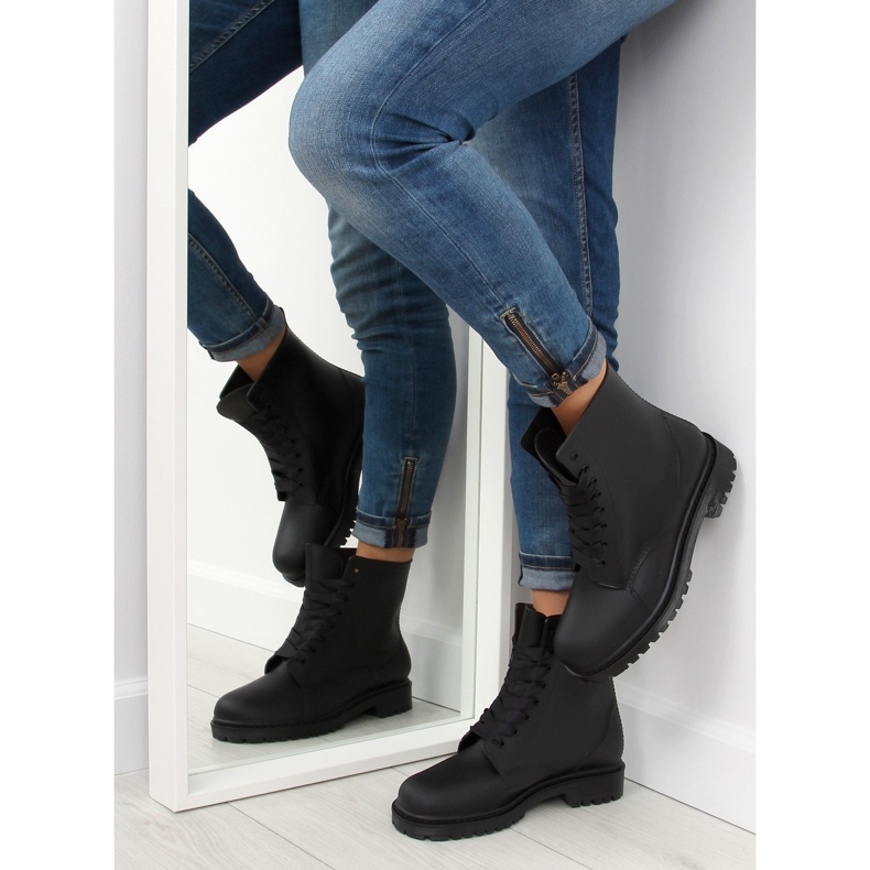 Bottes noires lacées noires D56P noir 1