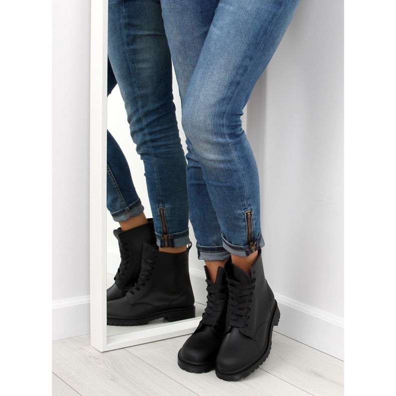 Bottes noires lacées noires D56P noir 2