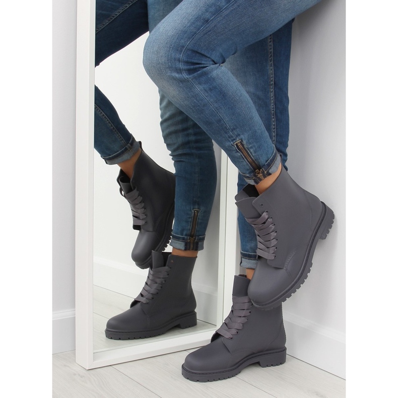 Bottines grises à lacets D56P gris 1