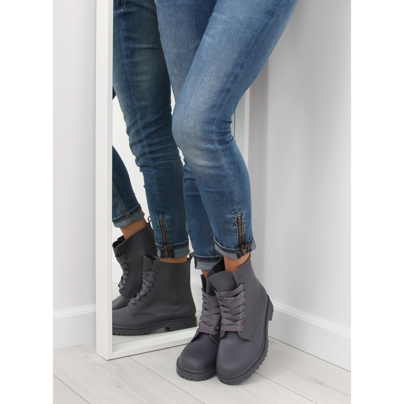 Bottines grises à lacets D56P gris 2