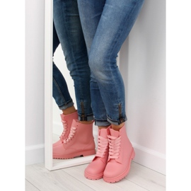 Bottines roses à lacets D56P roses 2