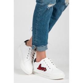 Vices Espadrilles à lacets Love blanc rouge 2