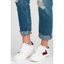 Vices Espadrilles à lacets Love blanche rouge 1