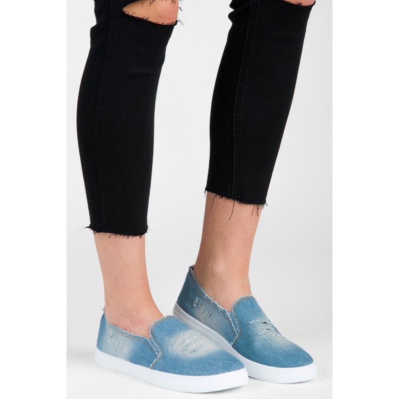 Bella Paris Slipons en jean bleu 1 Bella Paris Slipons en jean bleu 1