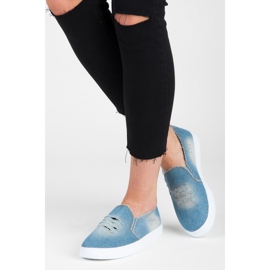 Bella Paris Slipons en jean bleu 2