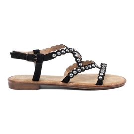 Sandales noires décorées de goujons le noir 1