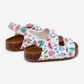 Sandales pour enfants sur une semelle de liège avec des pinces Fruit blanc blanche 2