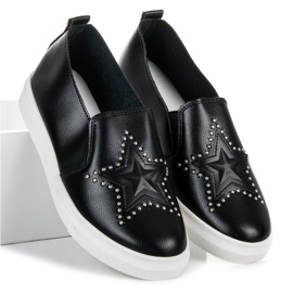 Slipons noirs avec une étoile le noir 2