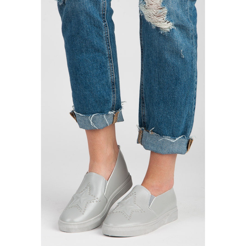 Slipons gris avec une étoile 1