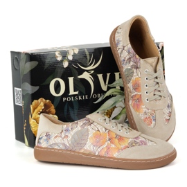 Chaussures en cuir aux pieds nus Olivier Eliza Beege Flowers beige 2
