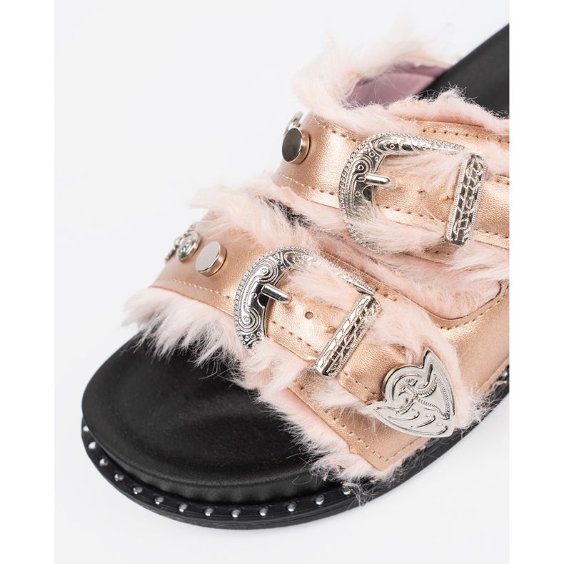 Seastar Les tongs dorés avec des boucles 1