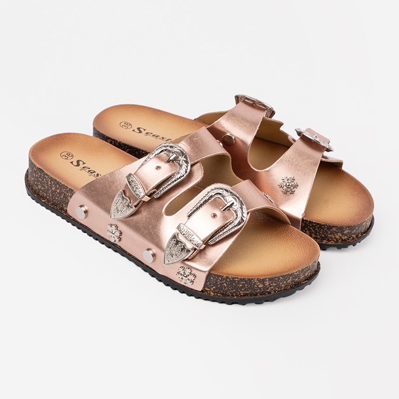 Seastar Les tongs de couleur or rose des femmes 1