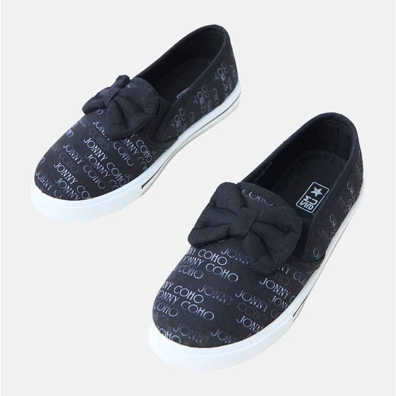 Baskets pour enfants noirs avec un arc le noir 1