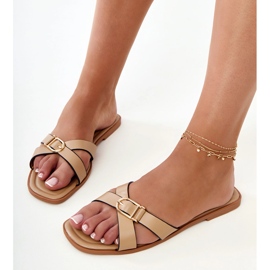 Flip brun -flops avec une boucle décorative sur la ceinture 1