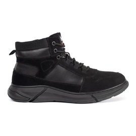 Chaussures pour hommes en daim élevé isolés le noir 2