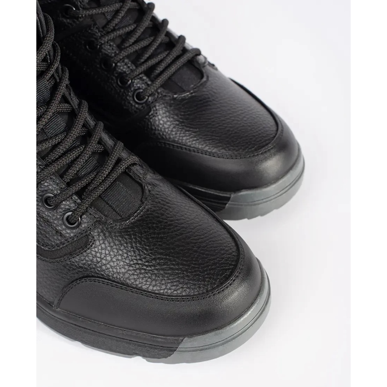 Bottes pour hommes isolés élevés le noir 1