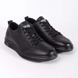 Baskets masculines à faible équipe le noir 1
