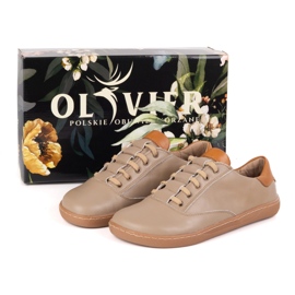 Baskets aux pieds nus Maja Olivier - Cappuccino Chaussures en cuir anatomique beige 2 Baskets aux pieds nus Maja Olivier - Cappuccino Chaussures en cuir anatomique beige 2