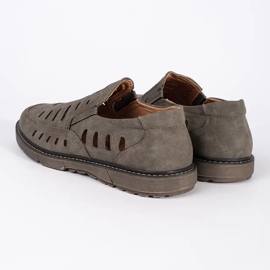 Mocassins slip-on ajourés homme brun 1